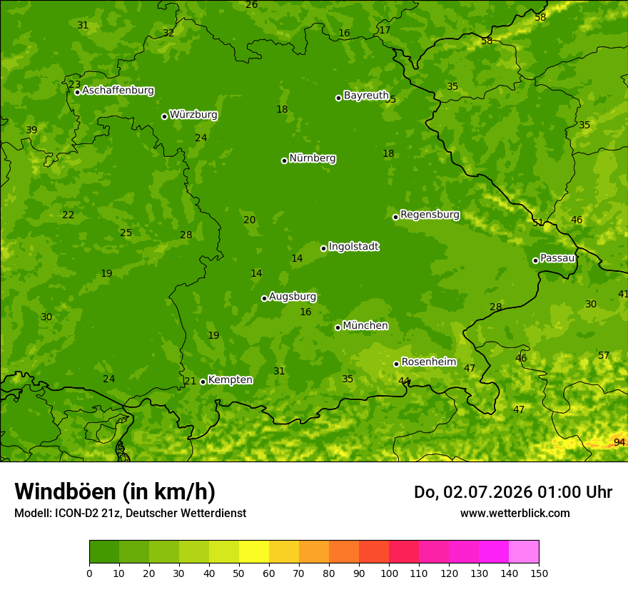 Maximale Windböen