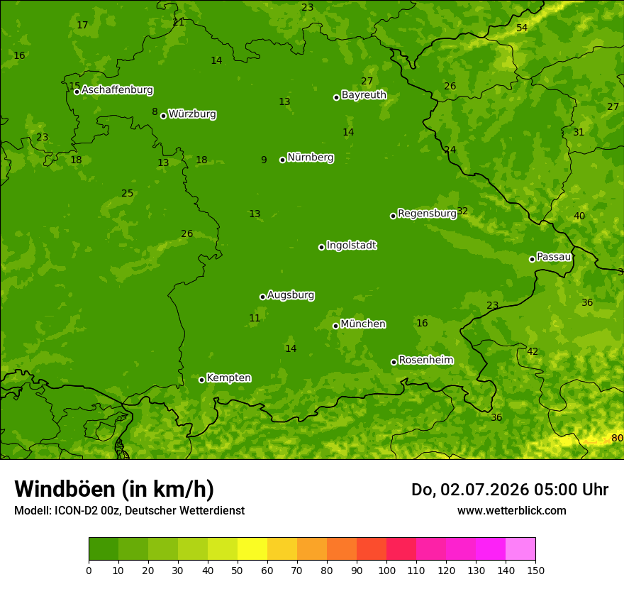 Maximale Windböen