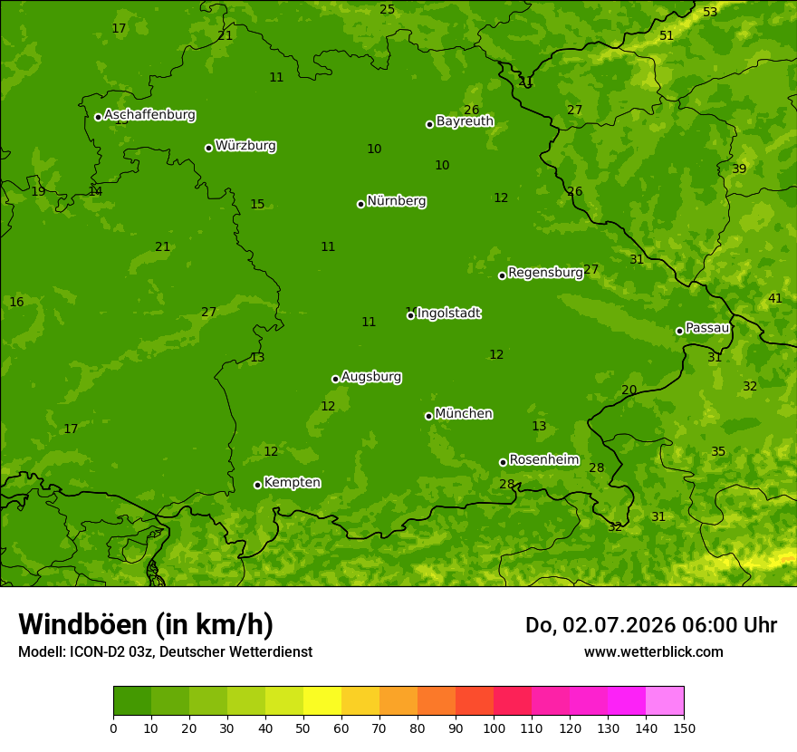 Maximale Windböen