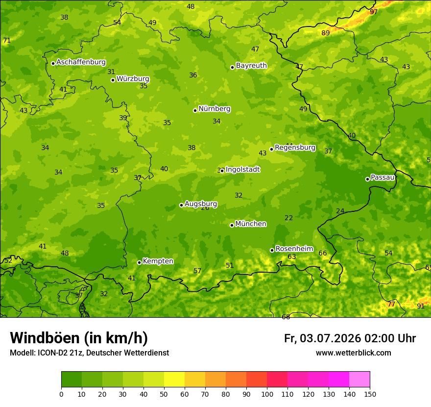 Maximale Windböen