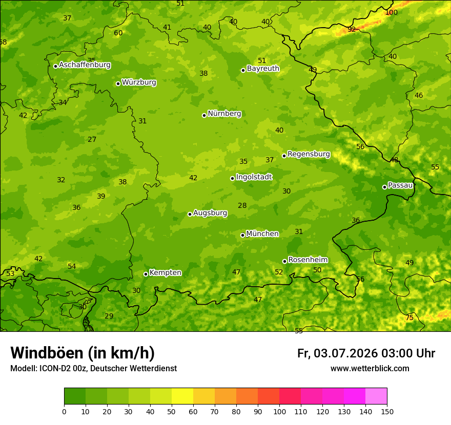 Maximale Windböen