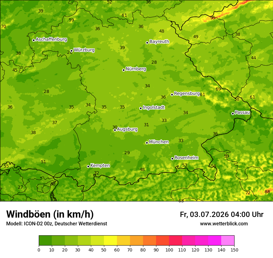 Maximale Windböen