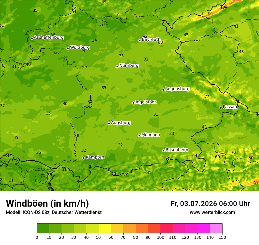 Maximale Windböen