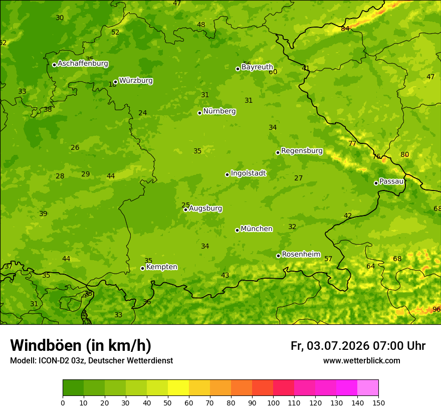 Maximale Windböen