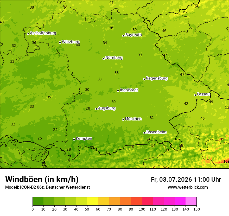 Maximale Windböen