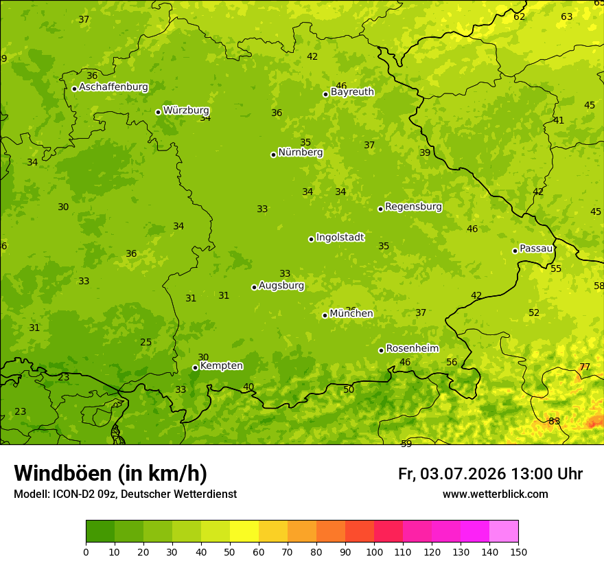 Maximale Windböen