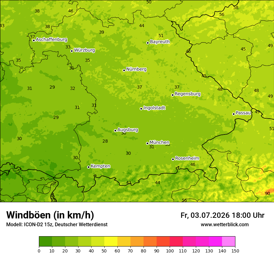 Maximale Windböen