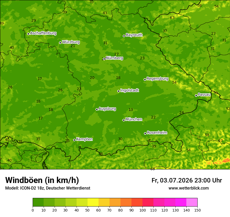 Maximale Windböen