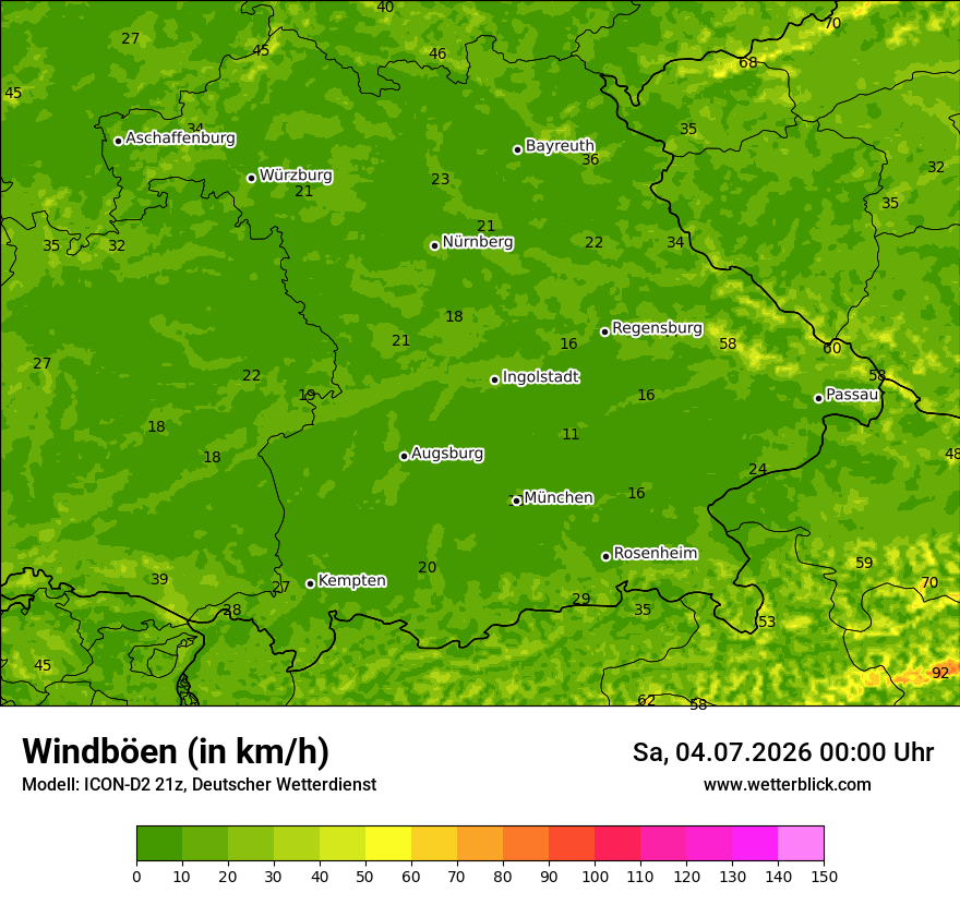 Maximale Windböen