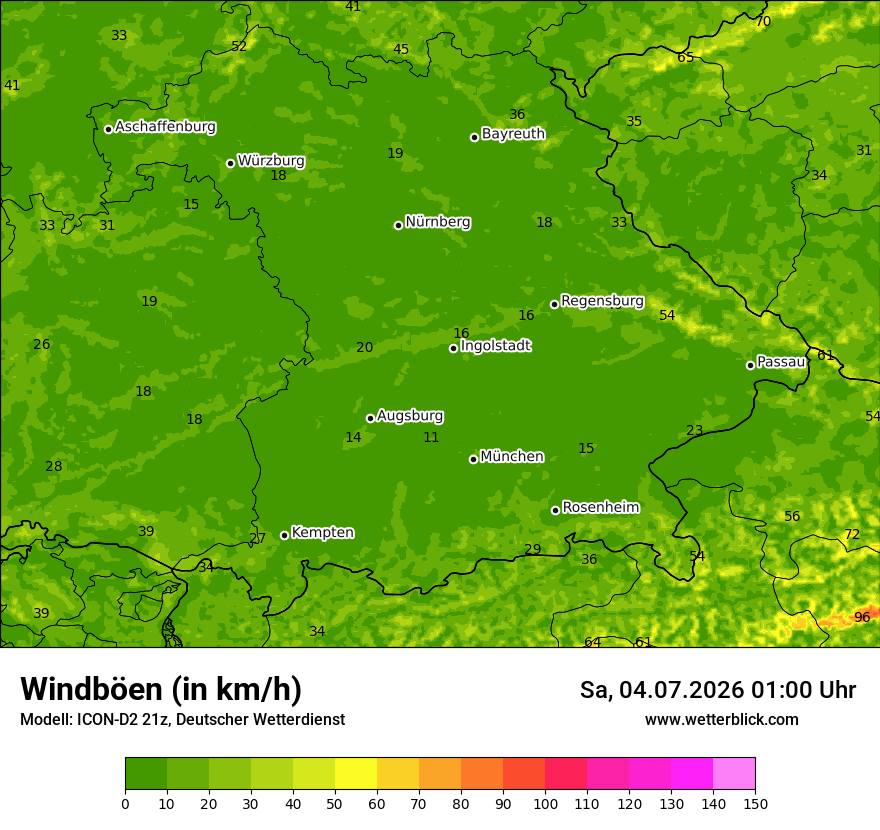 Maximale Windböen