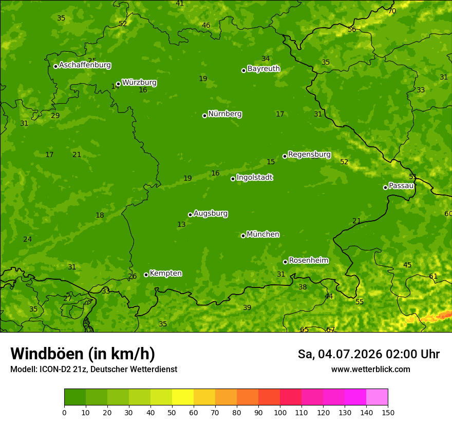Maximale Windböen