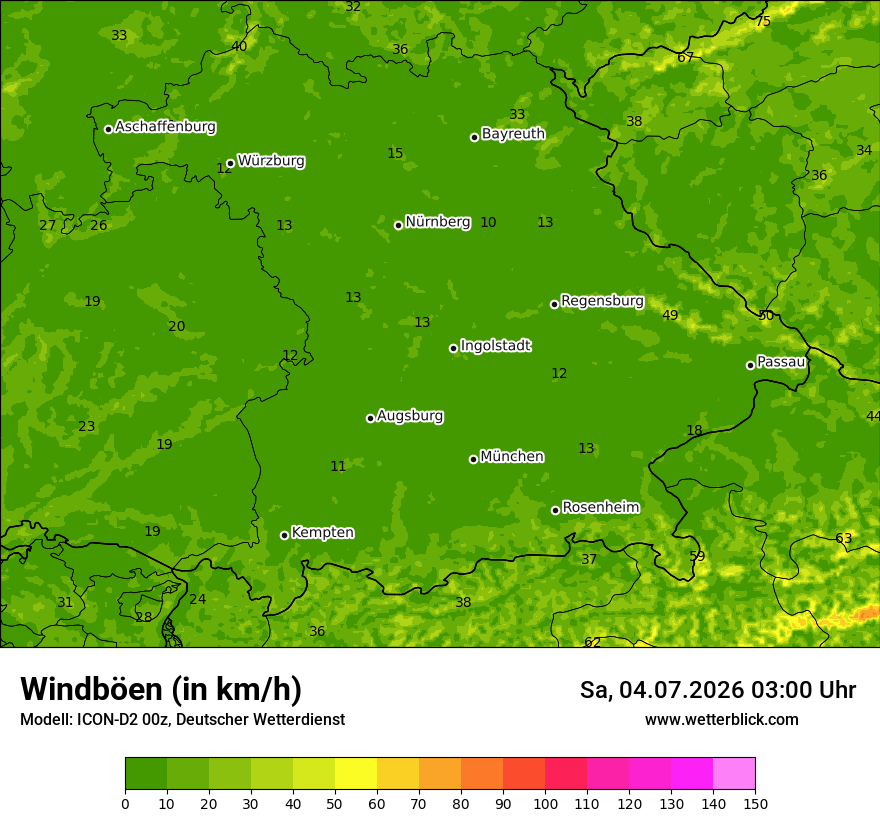 Maximale Windböen