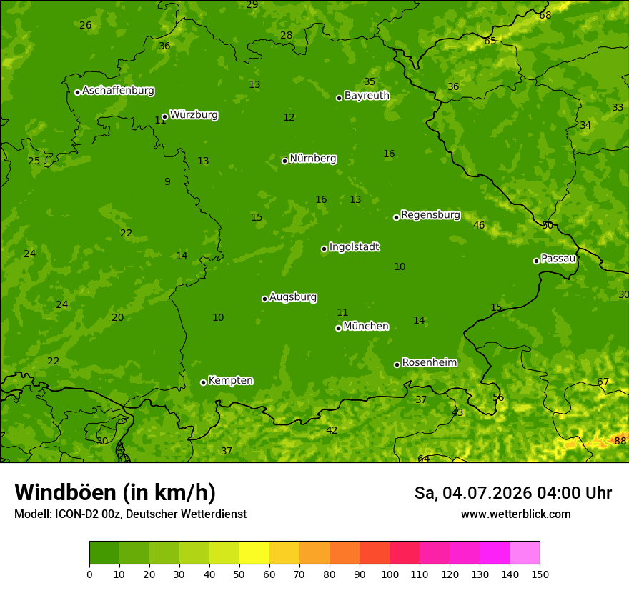 Maximale Windböen
