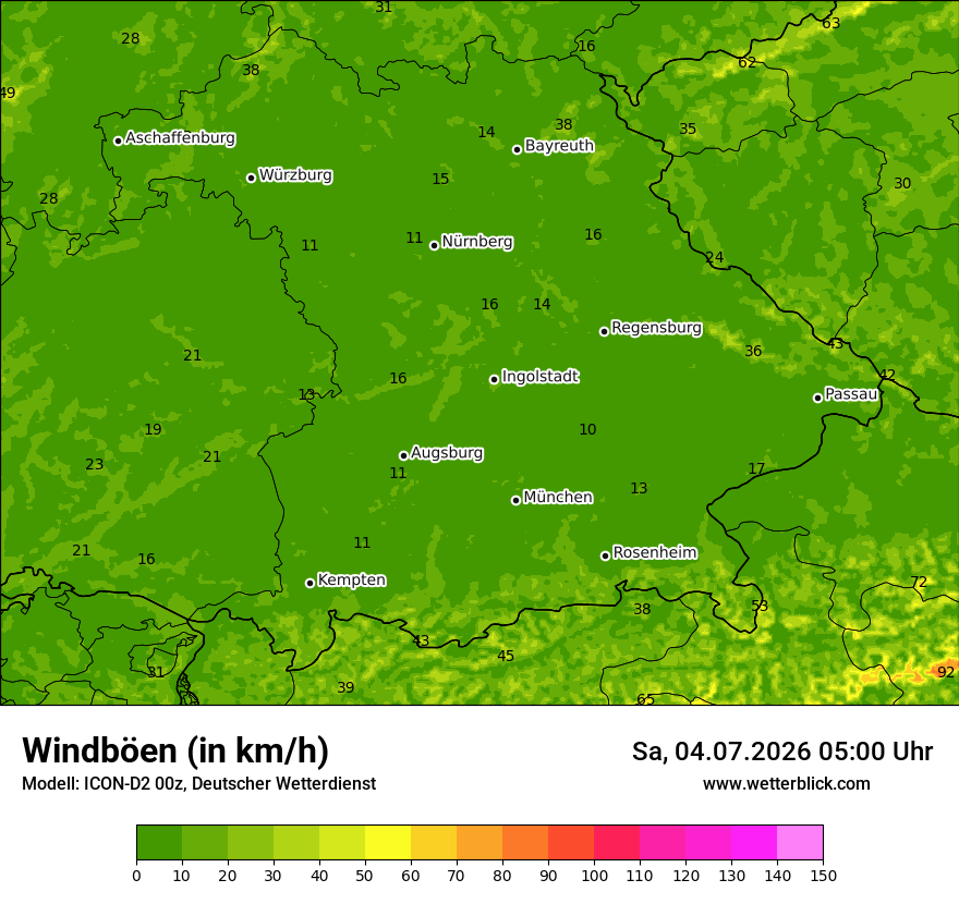 Maximale Windböen