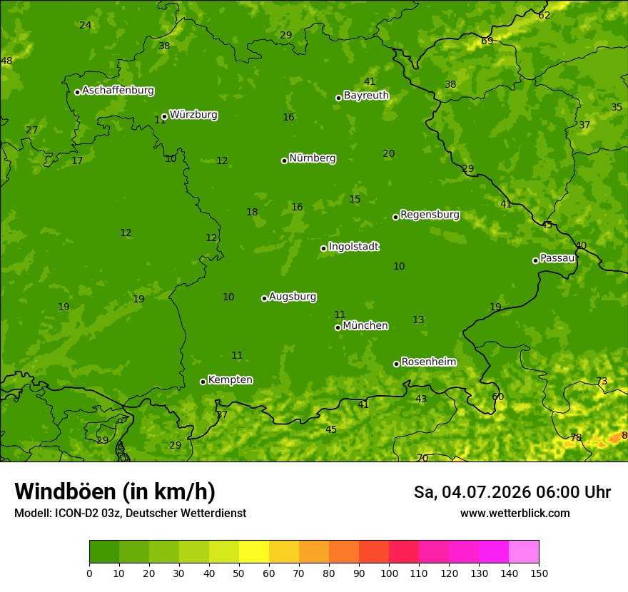 Maximale Windböen