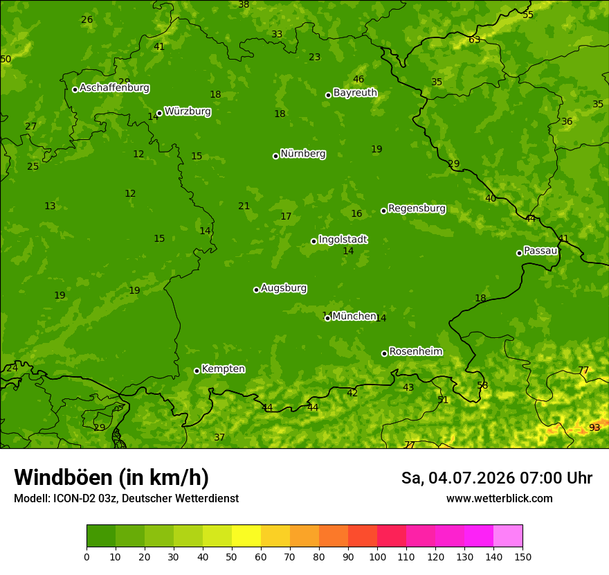 Maximale Windböen
