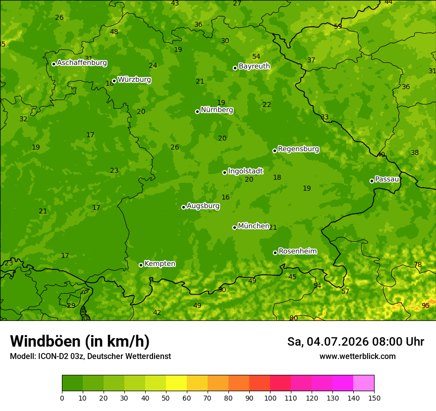 Maximale Windböen