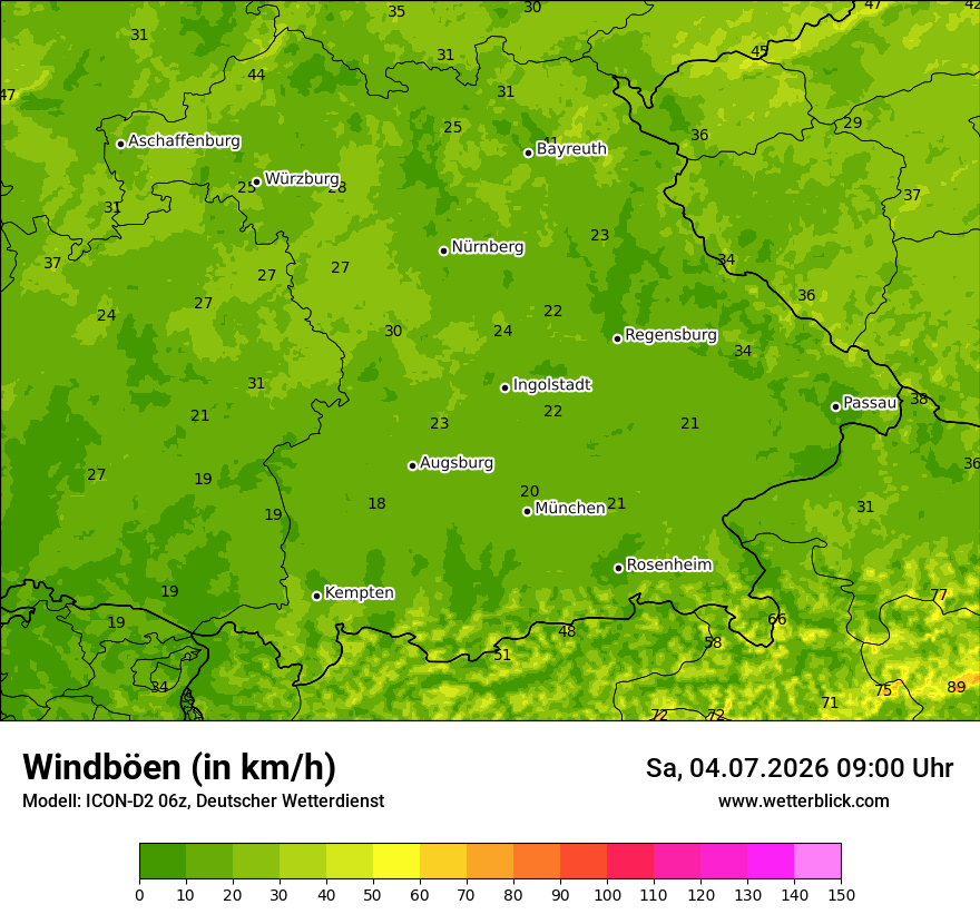 Maximale Windböen