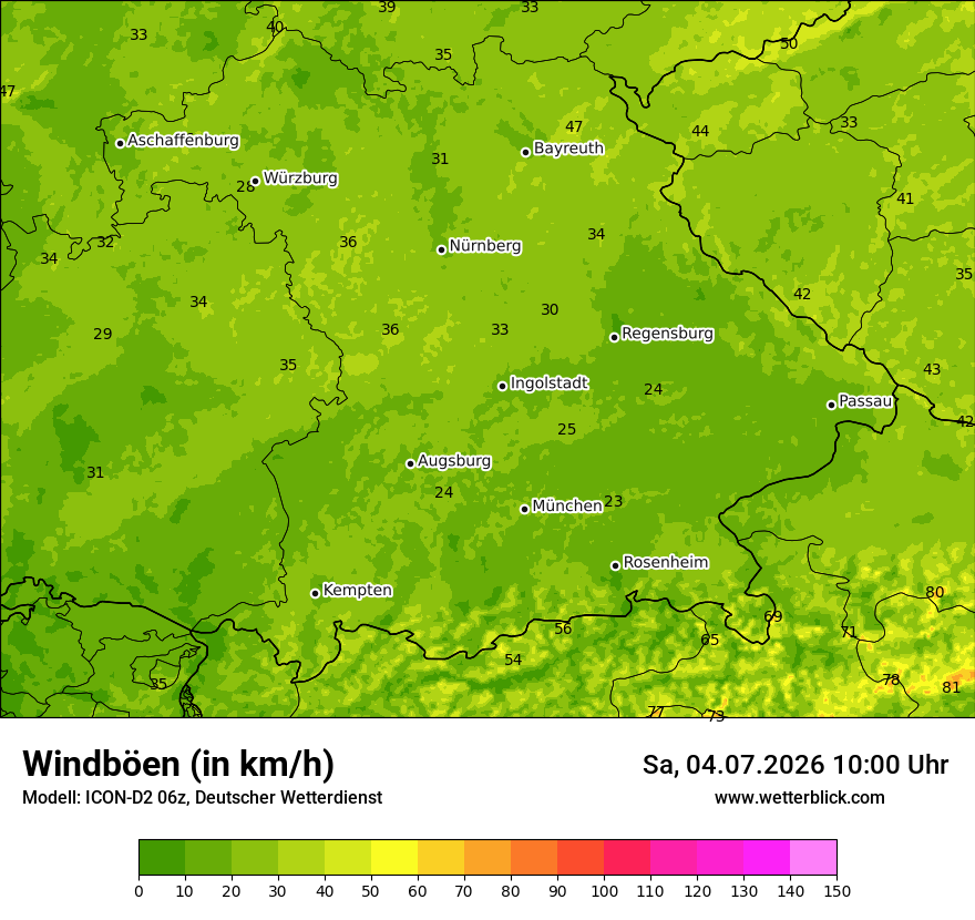 Maximale Windböen