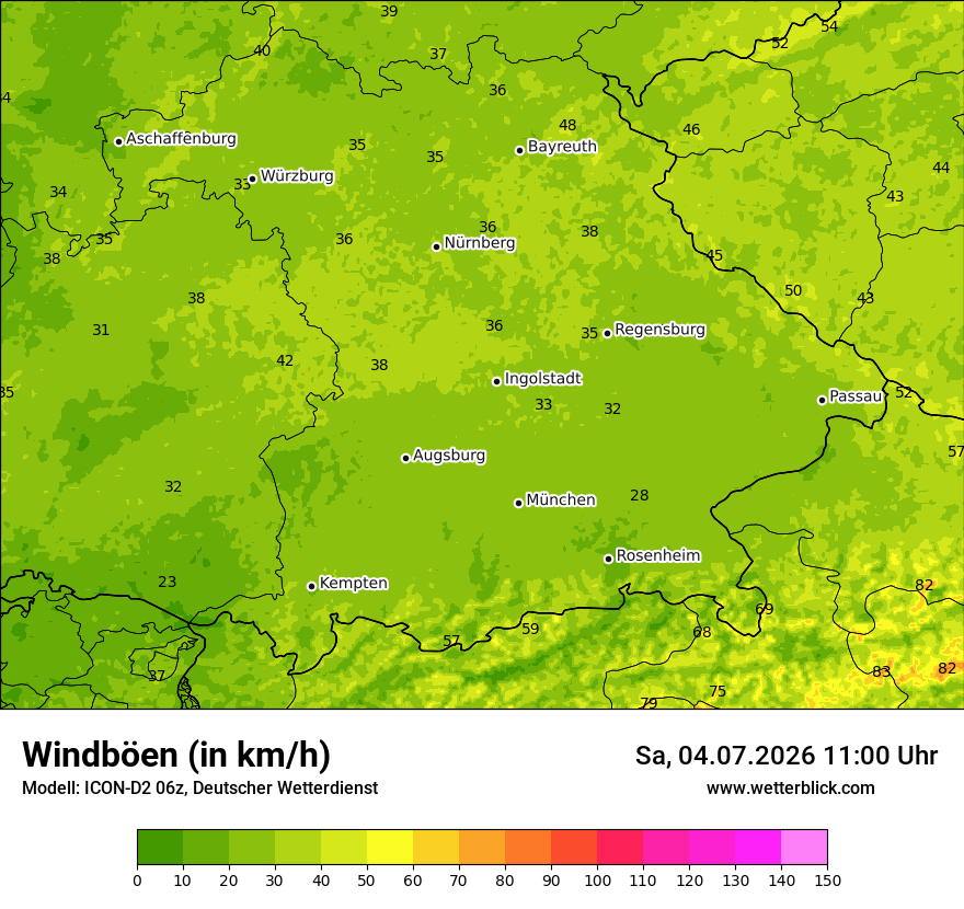 Maximale Windböen