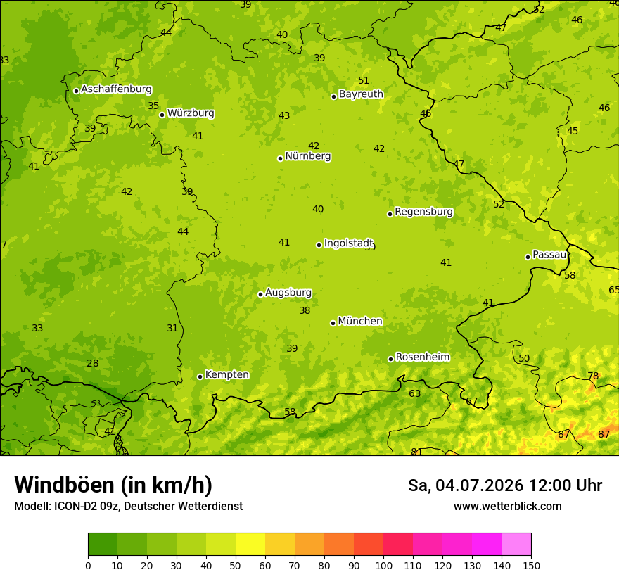 Maximale Windböen