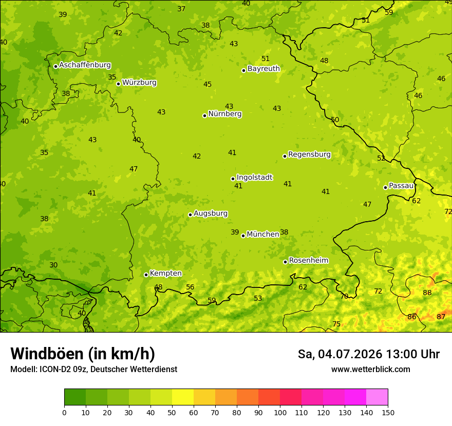 Maximale Windböen