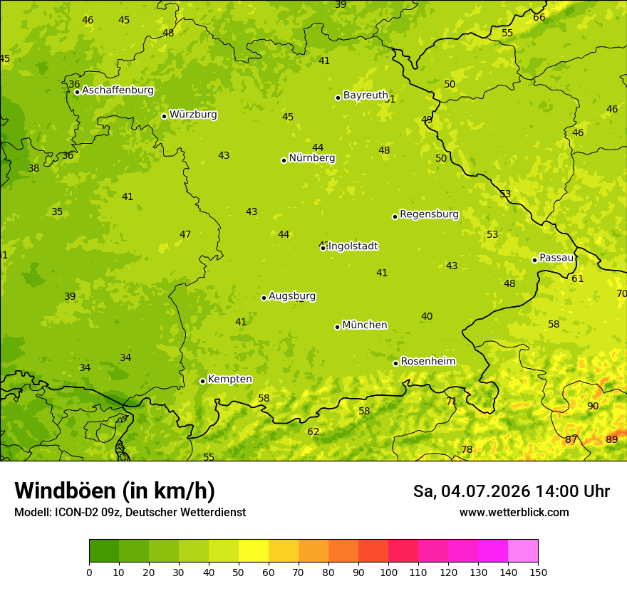 Maximale Windböen