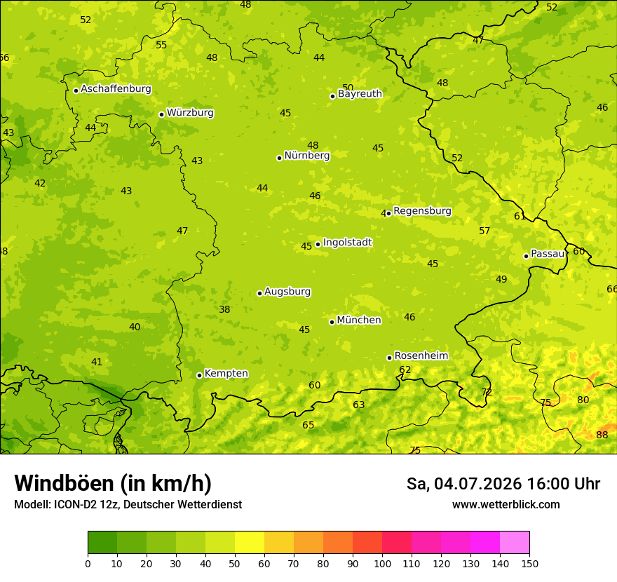 Maximale Windböen