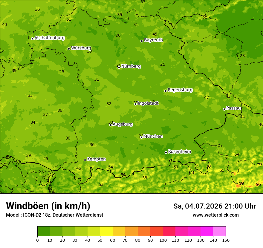 Maximale Windböen