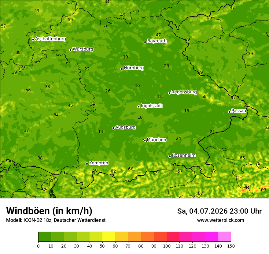 Maximale Windböen