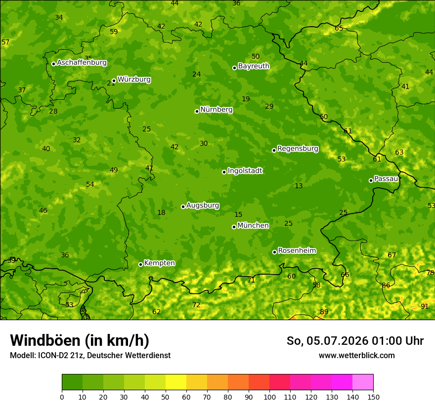 Maximale Windböen