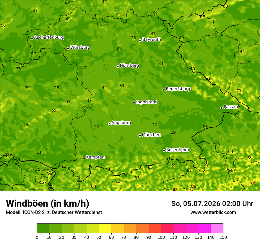 Maximale Windböen