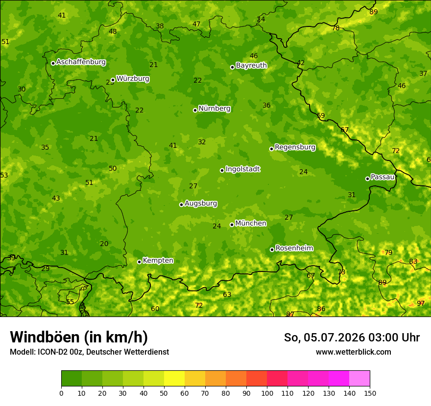 Maximale Windböen