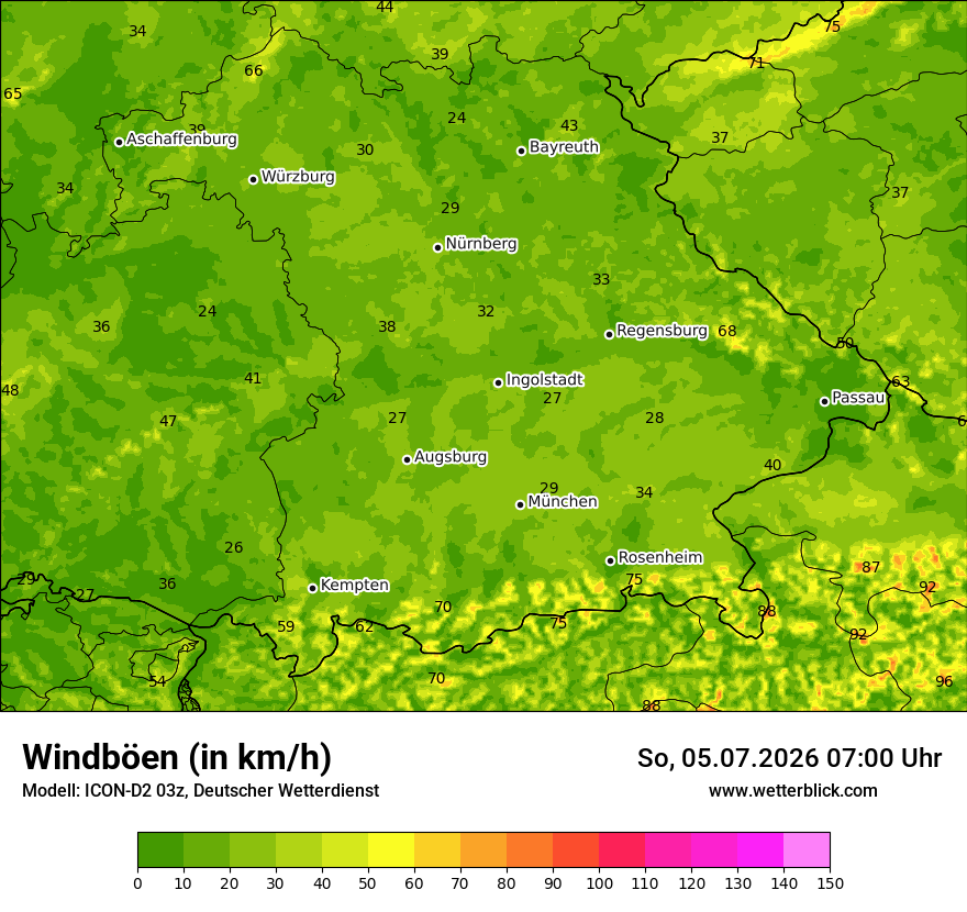 Maximale Windböen
