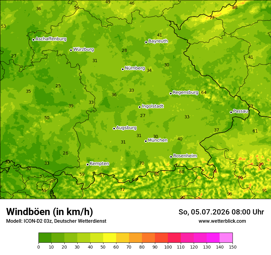 Maximale Windböen