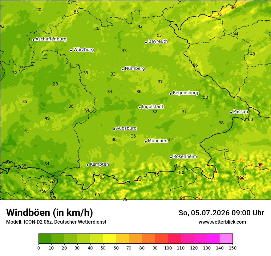 Maximale Windböen