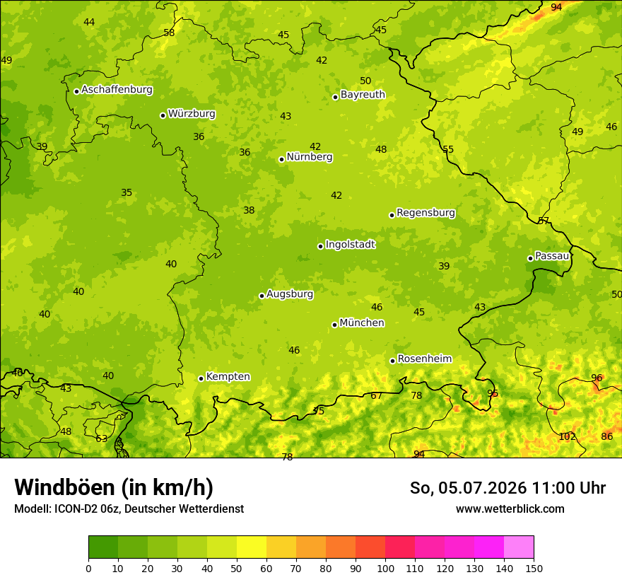 Maximale Windböen