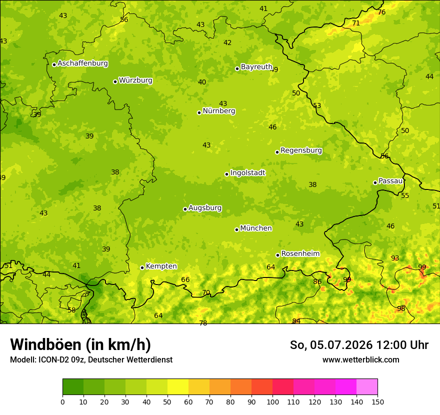 Maximale Windböen