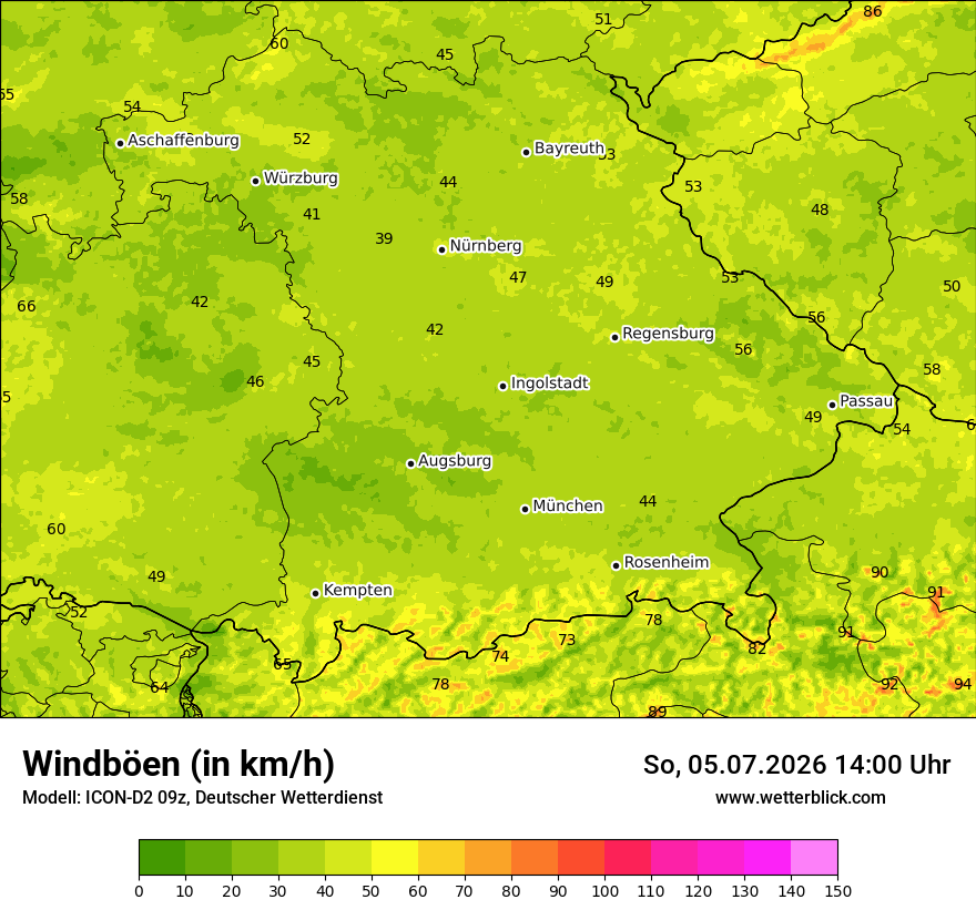 Maximale Windböen