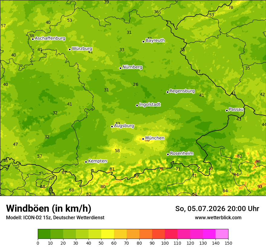 Maximale Windböen