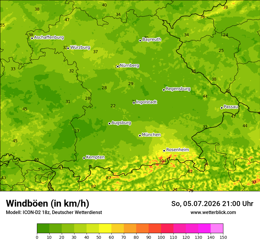 Maximale Windböen