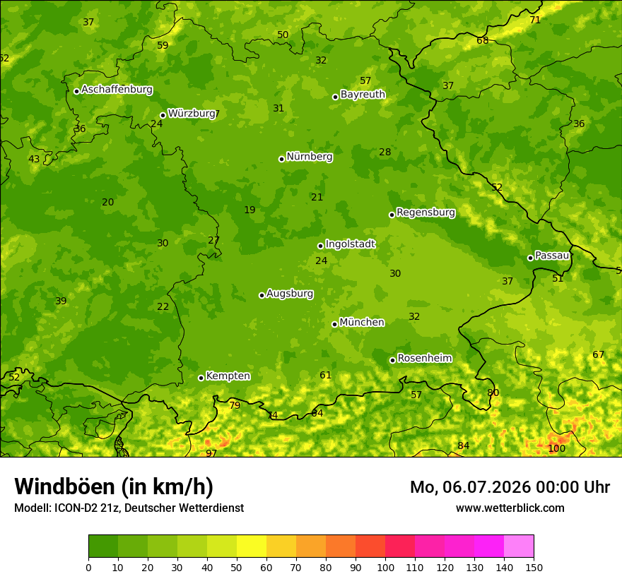 Maximale Windböen
