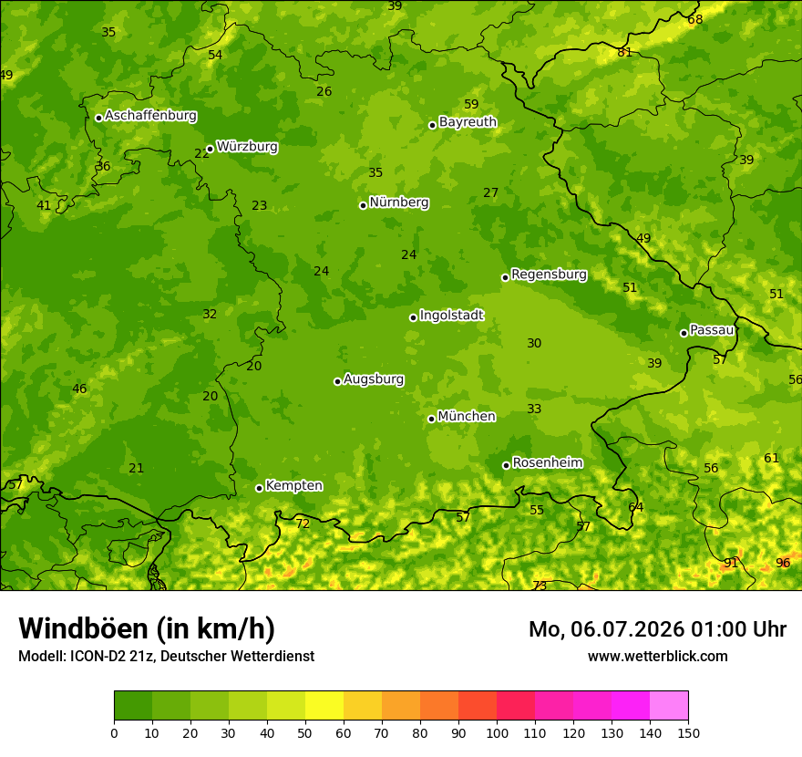 Maximale Windböen