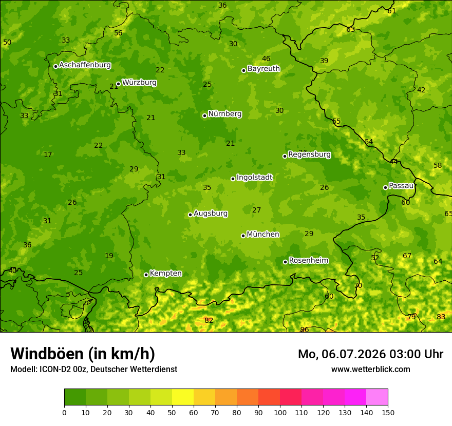 Maximale Windböen