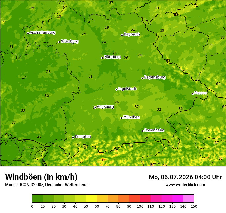 Maximale Windböen