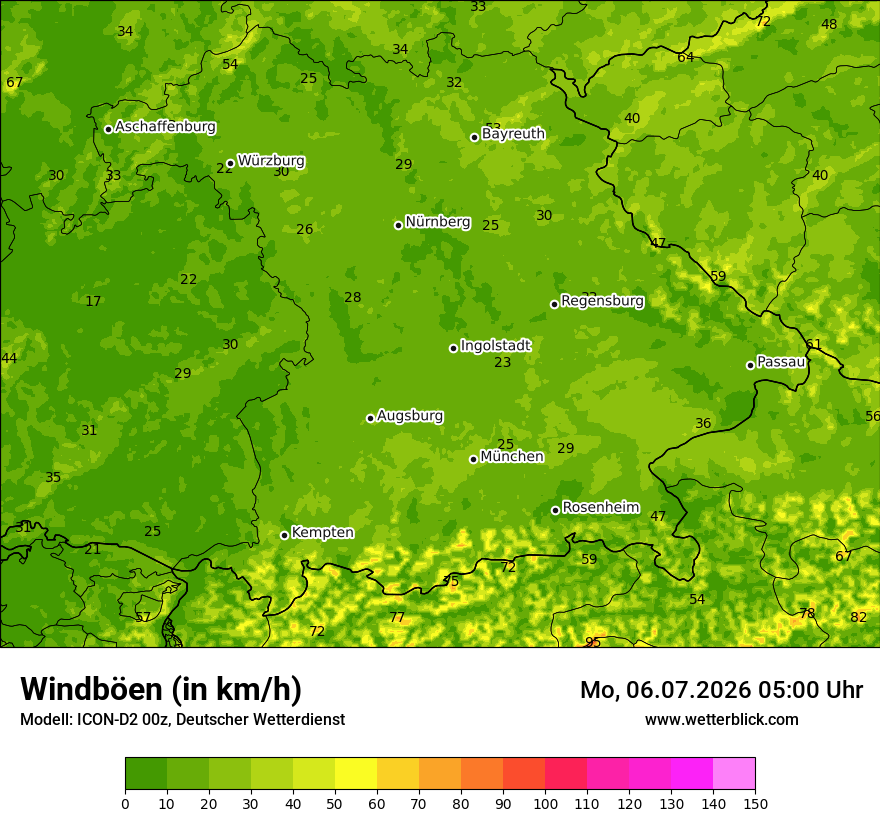 Maximale Windböen