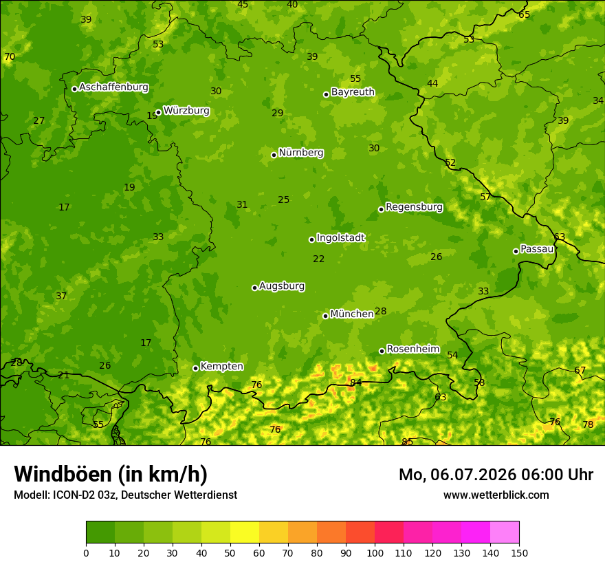 Maximale Windböen
