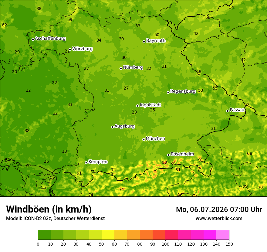 Maximale Windböen
