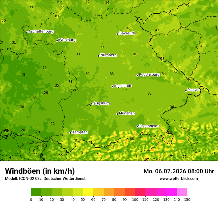 Maximale Windböen