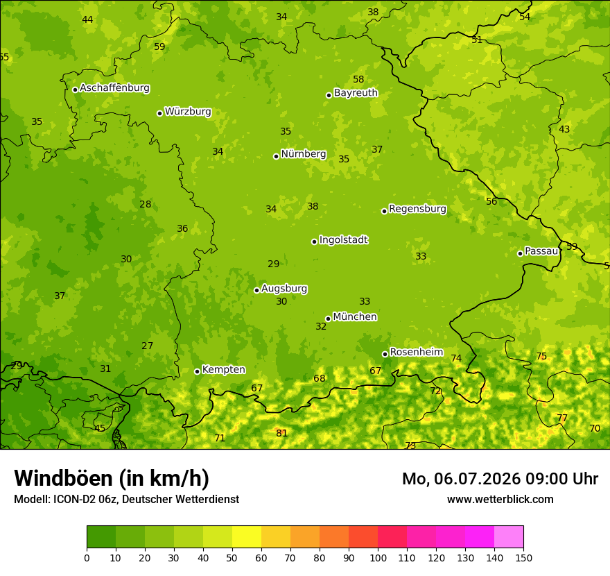 Maximale Windböen